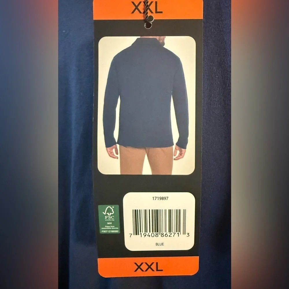 Banana Republic Luxe Touch Long Sleeve Polo Blue XXL NWT